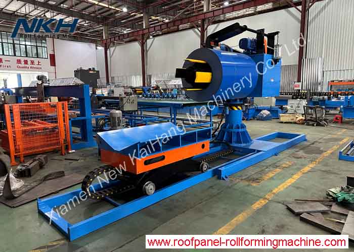 5Tons Double-head Hydraulic Un-coiler with Loading Car Hydraulic Decoiler with Coil Car Twin Head Decoiler