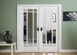 Decorative Wood Composite Door , Fire Rated Wooden Double Door With MDF Material