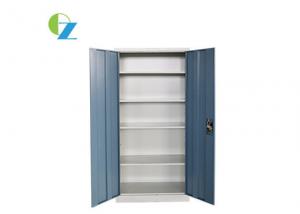 China Lockable Steel Double Door Cupboard , Four Shelves File Storage Cupboard wholesale