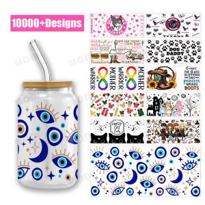 China New Design 16oz Cup Wraps Cup Glass Wraps Custom UV Logo Label Sticker For Cups Transfer Sticker wholesale