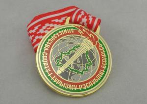 China Egg Hunt Triathlon Ribbon Medals , 3.0mm Copper Plating With Full Color Ribbon wholesale