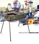 Chrome Plated Rotating Skewer Suitcase Grill Perfect for Camping and Outdoor