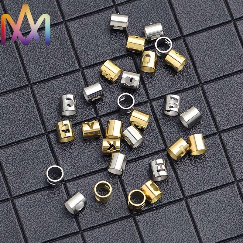 26Pcs Mirror Polished Hollow Uppercase Initials Alphabet Charms