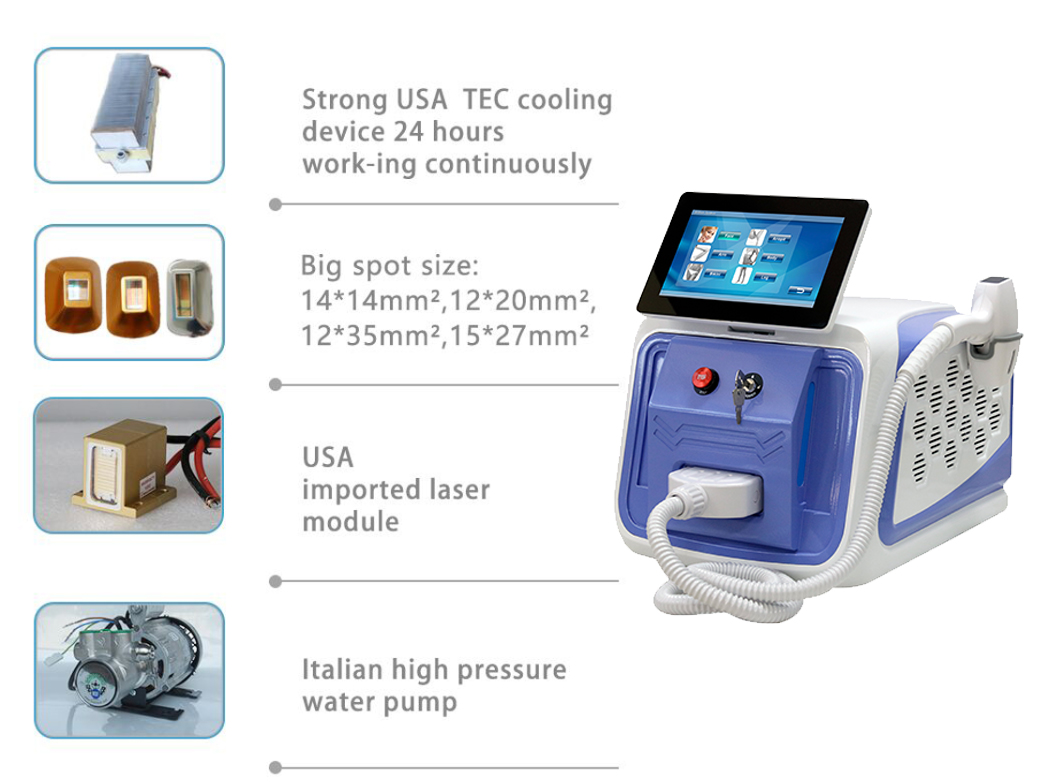 KM Weifang 808nm 808 Diodo Laser Systems for Painless Depilacion Epilator Device English