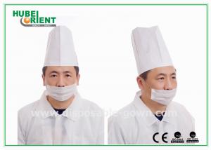China Long White Paper Disposable Head Cap Bouffant Shaped with Adjustable Size wholesale