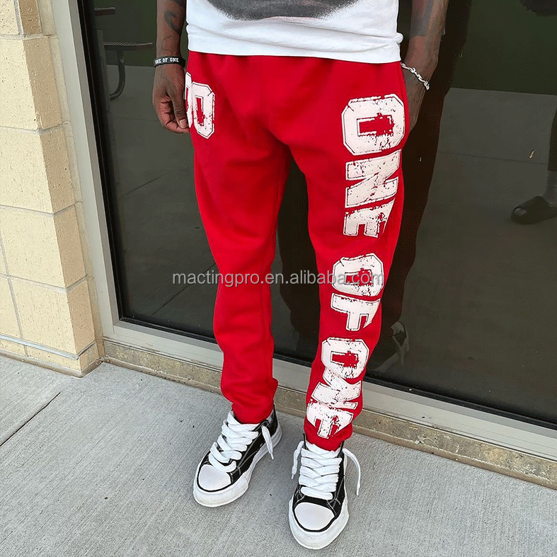 Vintage Washed 100% Cotton Unisex Joggers Pants for Custom Embroidery Puff Print Logo