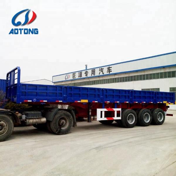 Detachable Side Wall Semi Trailer 40-80Tons Capacity FUWA/BPW Axles Truck