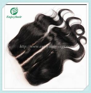 China Lace top closure 5''x5''brazilian virgin hair natural color body wave 10''-24''L three way wholesale