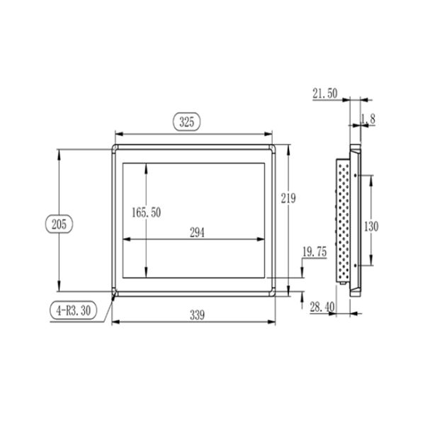 13.3 Inch ZXTLCD Embedded Control Machine Android Fully Enclosed Dustproof Industrial Control Integrated Machine
