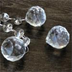 30-40mm Faceted Cut Clear Glass Crystal Ball Prism Pendant Hotel Decoration