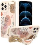 iPhone 12 Pro Max Silicone Case with Strap for Women Girls Cute Floral Flowers