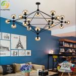 Indoor Decorative Glass Ball Black Cognac Hardware Painting Glass Modern Pendant
