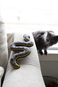 China Embroidered Catnip Interactive Pet Toys 36 inches Gold Celestial Space Snake Kicker wholesale