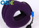 Medical Cervical Support Brace Flannel Cloth Material With Rubber Tube Steel
