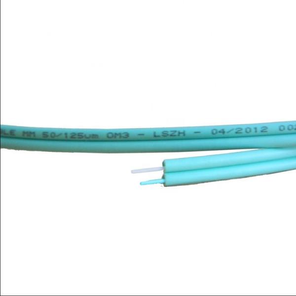 Flexible Indoor OM3-300 2x2.8mm Duplex Fiber Optic Cable , Fiber Optic Patch