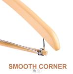 SGS Wooden Suit Hangers With Locking Bar , 1.25cm Wide Shoulder Wooden Coat