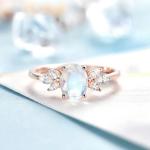 Rose gold Women 925 Sterling Silver Bridal Marquise Jewelry Faceted Oval cut
