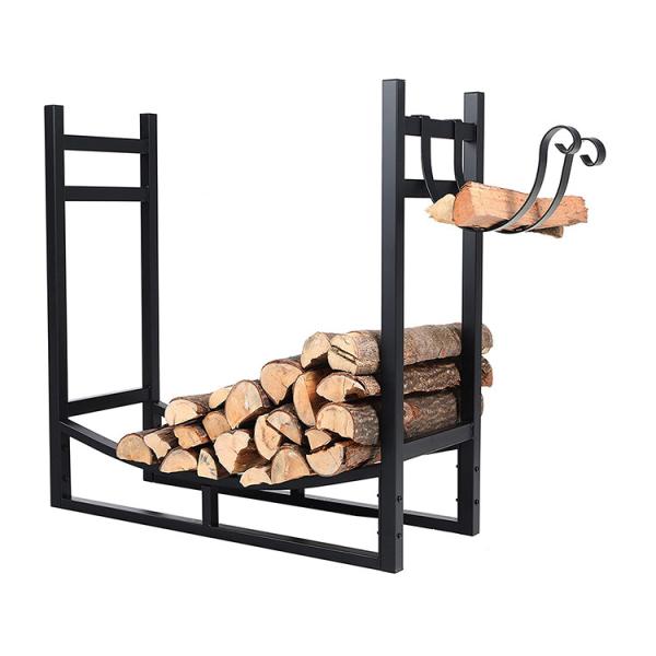 30inch Heavy Duty Firewood Rack Power Coated Steel Log Holder for Fireplace