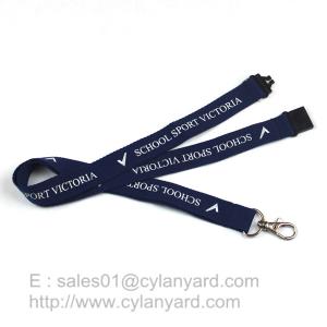China Blue Breakaway Clip Lanyards, Printed Polyester Lanyard with Breakaway Buckle wholesale