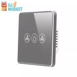 Glomarket Tuya Smart Wifi Fan Switch EU Standard Glass Touch Wall Wireless