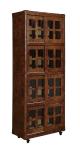 Four Layers Tall Slim Bookshelf , Dark Brown Office Furniture Bookcase With