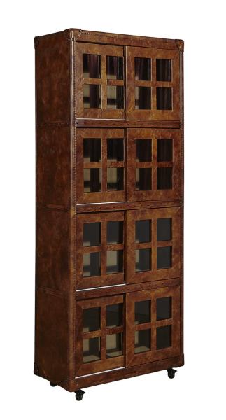 Four Layers Tall Slim Bookshelf , Dark Brown Office Furniture Bookcase With