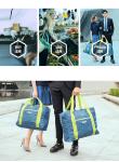 Lightweight Fold Up Carry Bags , High Durability Travel Blue Folding Bag