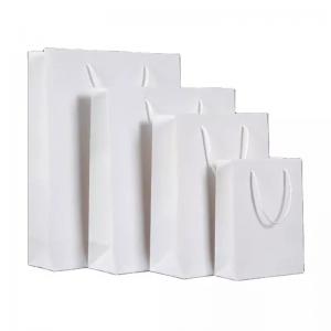 China 350g Grocery Printed Paper Carrier Bags Kraft Brown White Paper Gift Bags on sale