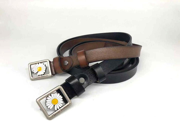 Adjustable Casual Women 2.3cm Cowhide Leather Belt