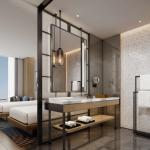 Ash Wood Frame Double Bedroom Set For Sheraton By Marriott Resort Busines Hotel