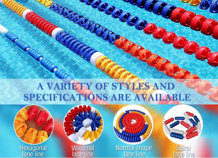 Spirality Shape Scratch Proof 25m Swimming Pool Lane Ropes