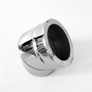 China 90 Degree Elbow Double Wall Angled Chimney Pipe With Ceramic Fibers Insulation wholesale