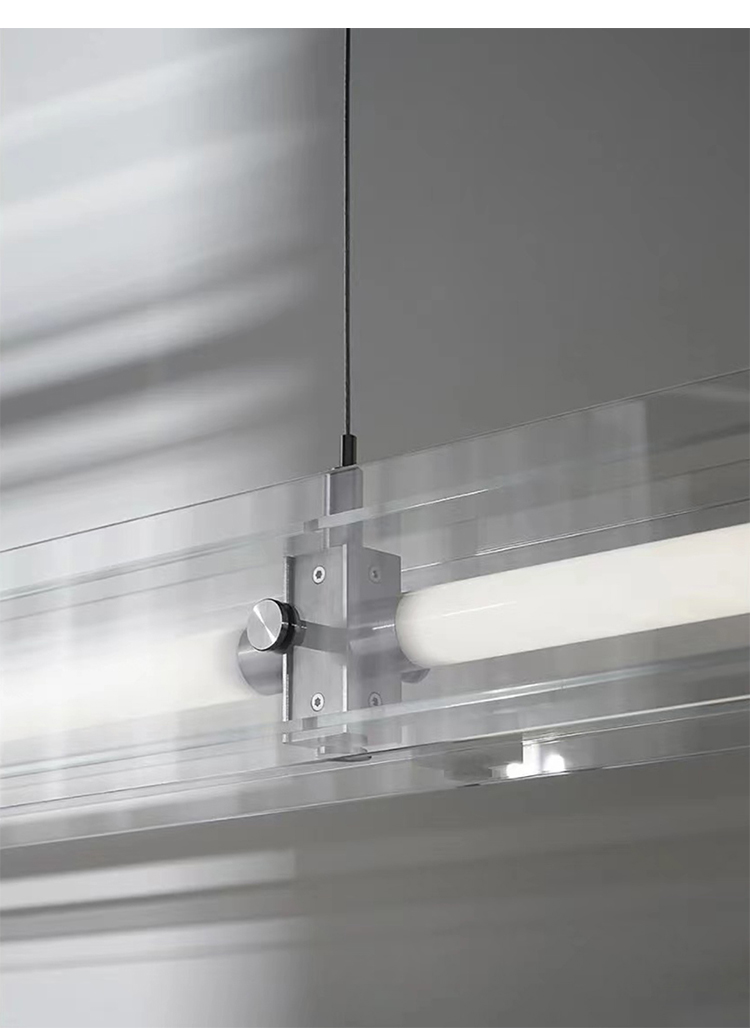 Minimal restaurant glass chandelier light luxury creative hotel office rectangle chandelier(WH-MI-393)