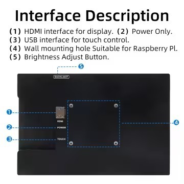Compact 8 Inch HDMI Display 1280x800 Capacitive Touch Screen With 5 Point Multi Touch
