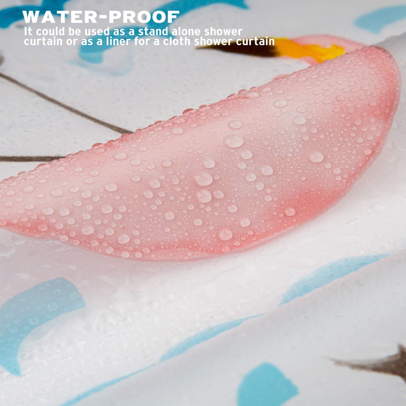Flamingo Shower Liner Curtain Disposable PEVA Waterproof Thick Bathroom Plastic Shower Curtains