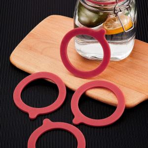 China Customized Silicone Rubber Rings For Glass Jars Airtight Glassware Red Color wholesale