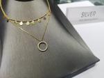 Zircon Luxury Plated 14K Gold Pendant Necklace with Round Shaped and Little Item