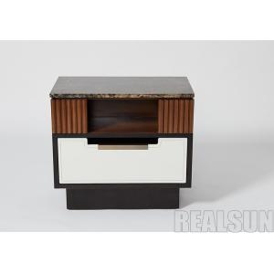 China Walnut Veneer 5 Stars Hotel Furniture With Fluted Wood Panels And Soft Closing Drawers wholesale