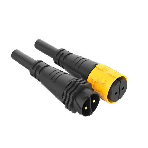 Self Locking Waterproof Male Female Power Connector Injection Molded LED Plant