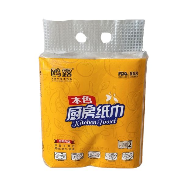 100% Bamboo Pulp Soft Absorbent Multifunctional Eco Friendly Custom Embossing 2/3 Ply Kitchen Paper Towel Roll