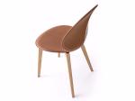 Custom Made Upholstered Tan Leather Chair , MrSmith Studio Basil W Chair