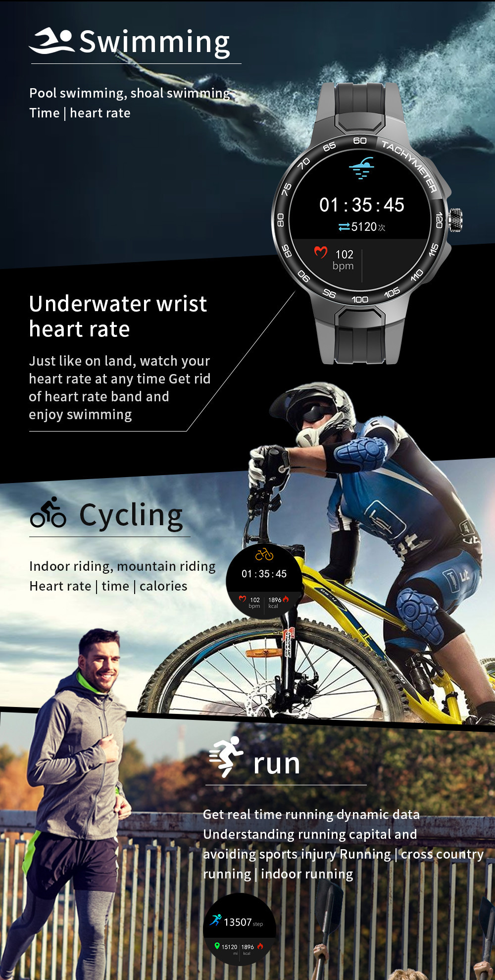 1.28in IPS Waterproof Bluetooth Smartwatch Magnetic Charging 200mAH With GPS