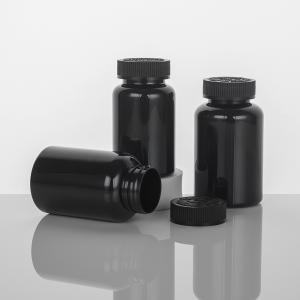 China Highly Customized 4oz PET Capsule Bottle of Orange Black Plastic Nutrition Supplement with Purple Tamper Proof Packaging wholesale