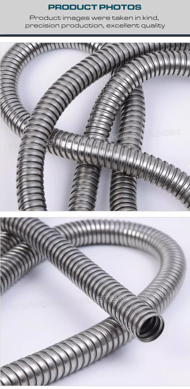 304/316 Stainless Steel Flexible Corrugated Conduit DN20 (Ø20mm x Ø24.3mm) 50M/Reel for Protecting Wires or Cables