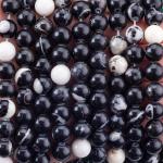 8mm Black Zebra Jasper Gemstone Beads Healing Crystal Stone Beads For Jewelry