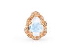 Water Drop Faceted 9K Gold Earrings With 6×8MM Moonstone Real Diamond
