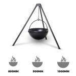Outdoor Camping Cooking Corten Steel Fire Pit Cauldron With Tripod Stand