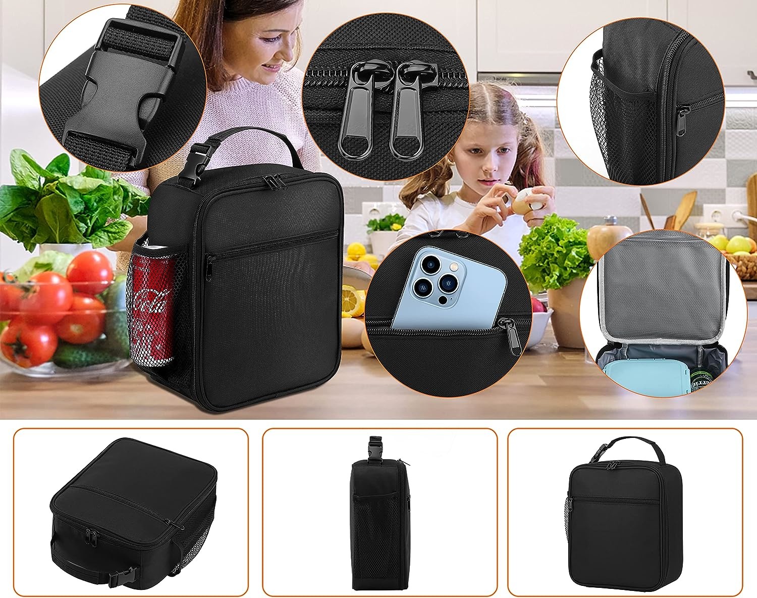 Shockproof protective &Storgae Reusable Lunch Bag Men - Insulated Small Lunch Bag