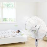 White 16 Inch Solar Rechargeable Stand Fan Height Adjustable 25W
