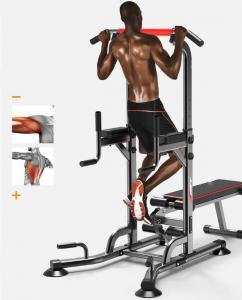 China Pull Up Bar Station With Weight Bench Push Up Multifunctional Power Tower Workout Dip Station wholesale